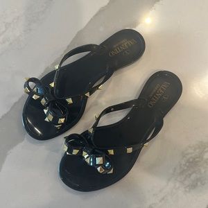 Valentino Rockstud Rubber Thong Flip-Flop